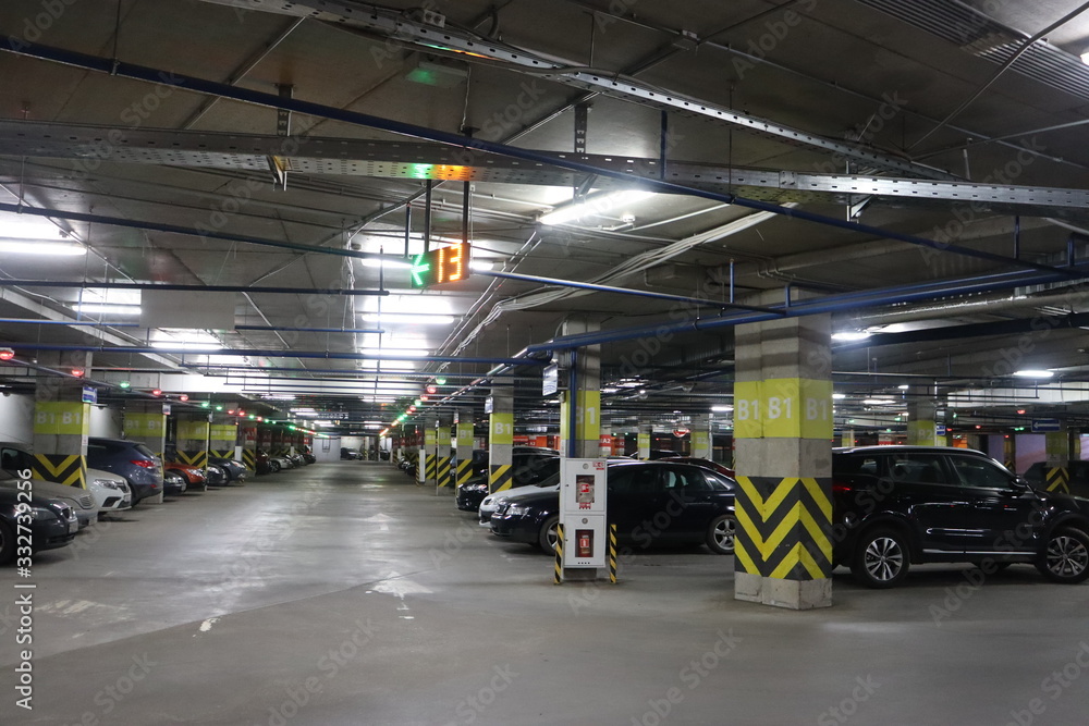 Fototapeta premium parking zone in mall with symbols