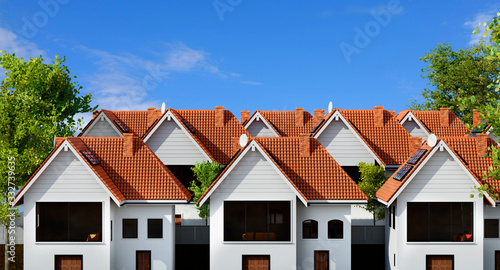 Wallpaper Mural Front view of condominium town houses. Torontodigital.ca