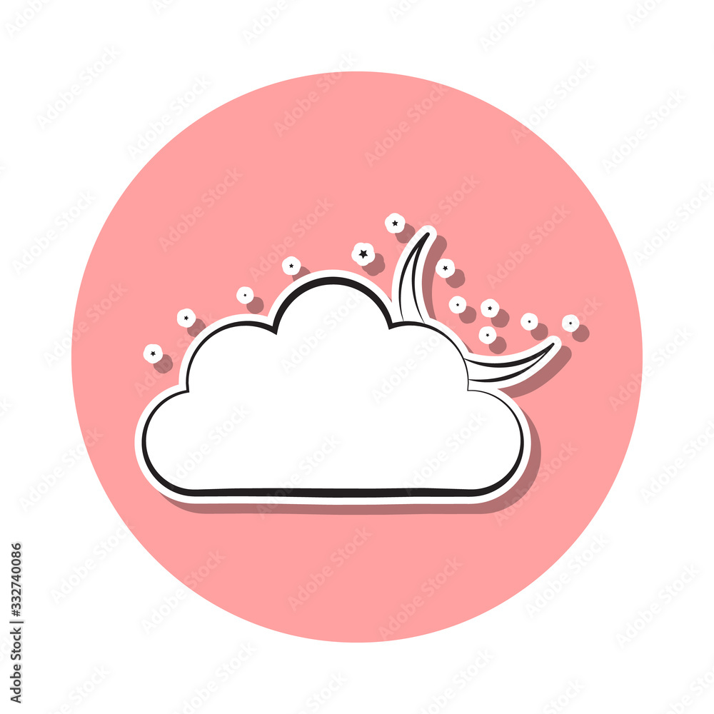 night cloud sign sticker icon. Simple thin line, outline vector of Weather icons for ui and ux, website or mobile application night cloud sign sticker icon. Simple thin line, outline vector of Weather icons for ui and ux, website or mobile application