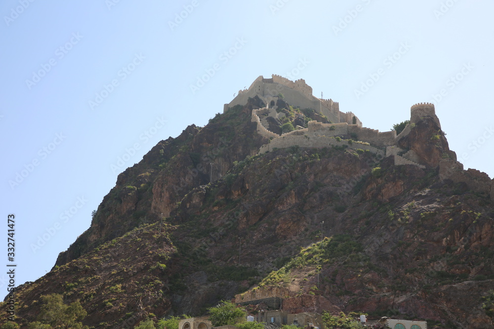 The historical castle (Alqahera), which is one of the most important historical landmarks in Taiz City , Yemen The historical castle (Alqahera), which is one of the most important historical landmarks in Taiz City , Yemen