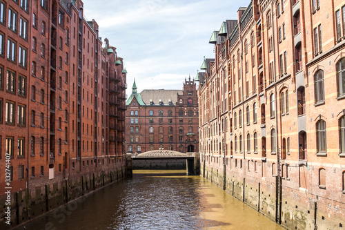 Famous Speicherstadt warehouse district in Hamburg within the HafenCity quarter, Germany. Hamburg © doganmesut