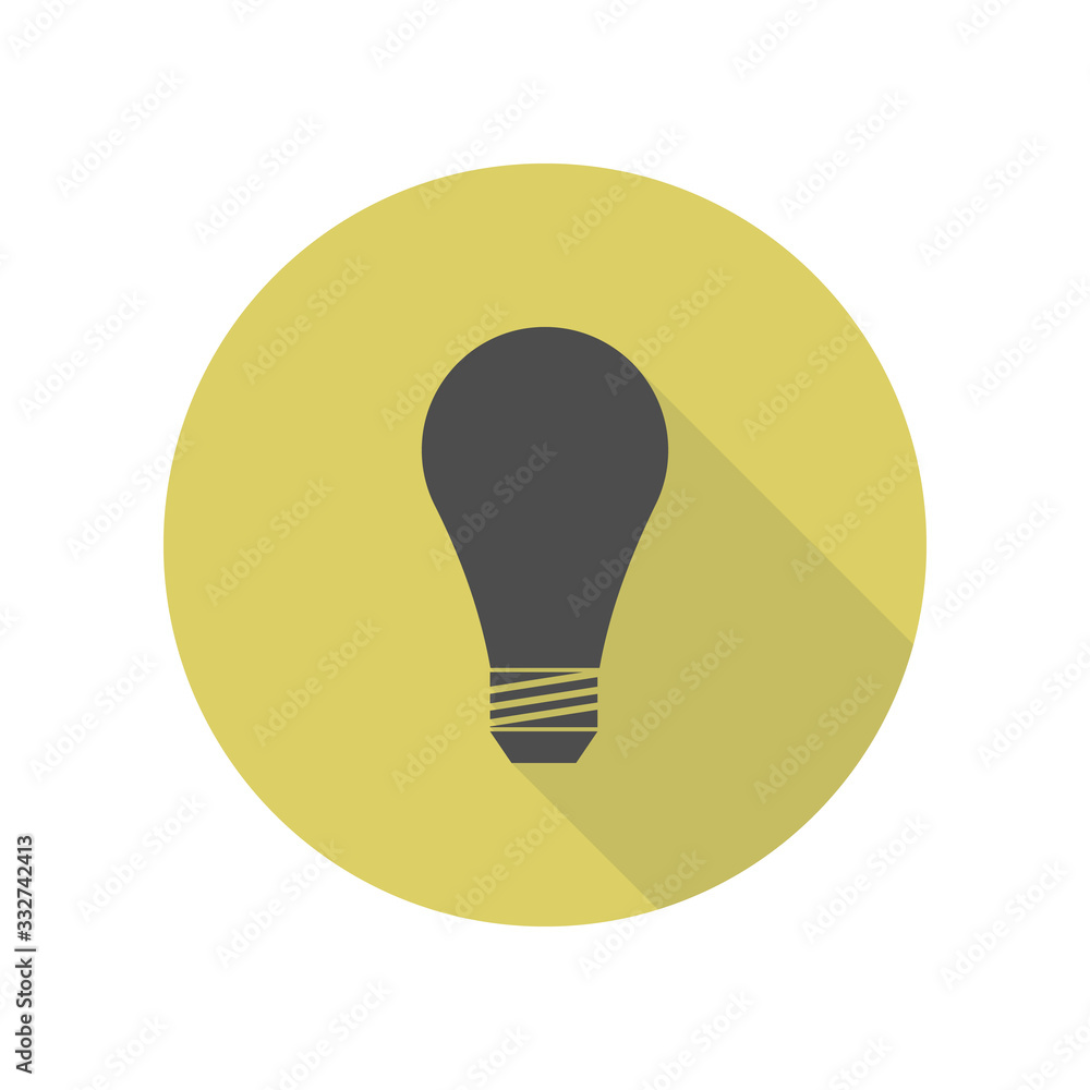 bulb long shadow icon. Simple glyph, flat vector of WEB icons for ui and ux, website or mobile application bulb long shadow icon. Simple glyph, flat vector of WEB icons for ui and ux, website or mobile application
