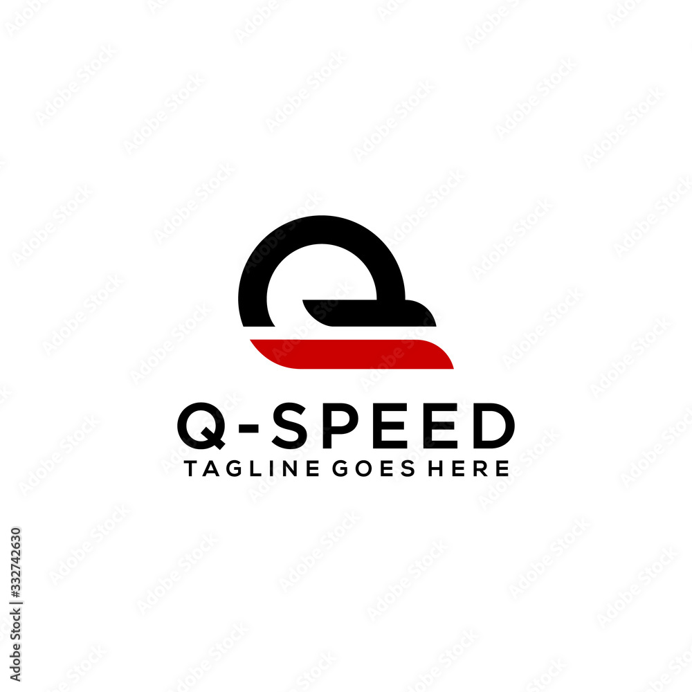 Creative Illustration modern Q speed sign geometric logo design template
