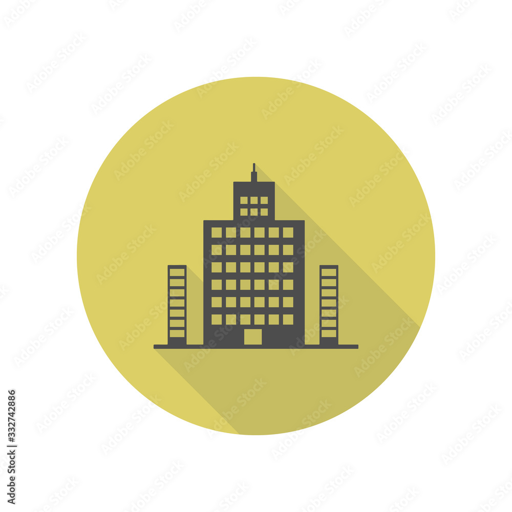 high building long shadow icon. Simple glyph, flat vector of WEB icons for ui and ux, website or mobile application high building long shadow icon. Simple glyph, flat vector of WEB icons for ui and ux, website or mobile application