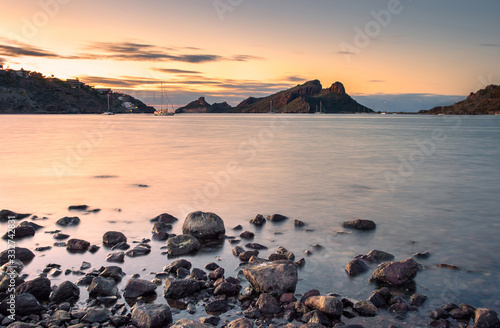 SAN CARLOS BEACH, SONORA / MEXICO - DECEMBER 29, 2018. Beautiful morning view of the San Carlos Marina, shot taken in San Carlos Bay located in the Sea of Cortez in the state of Sonora in Mexico.