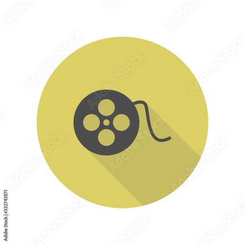 cinematographic tape . Element of web long shadow icon. Simple glyph, flat vector of WEB icons for ui and ux, website or mobile application