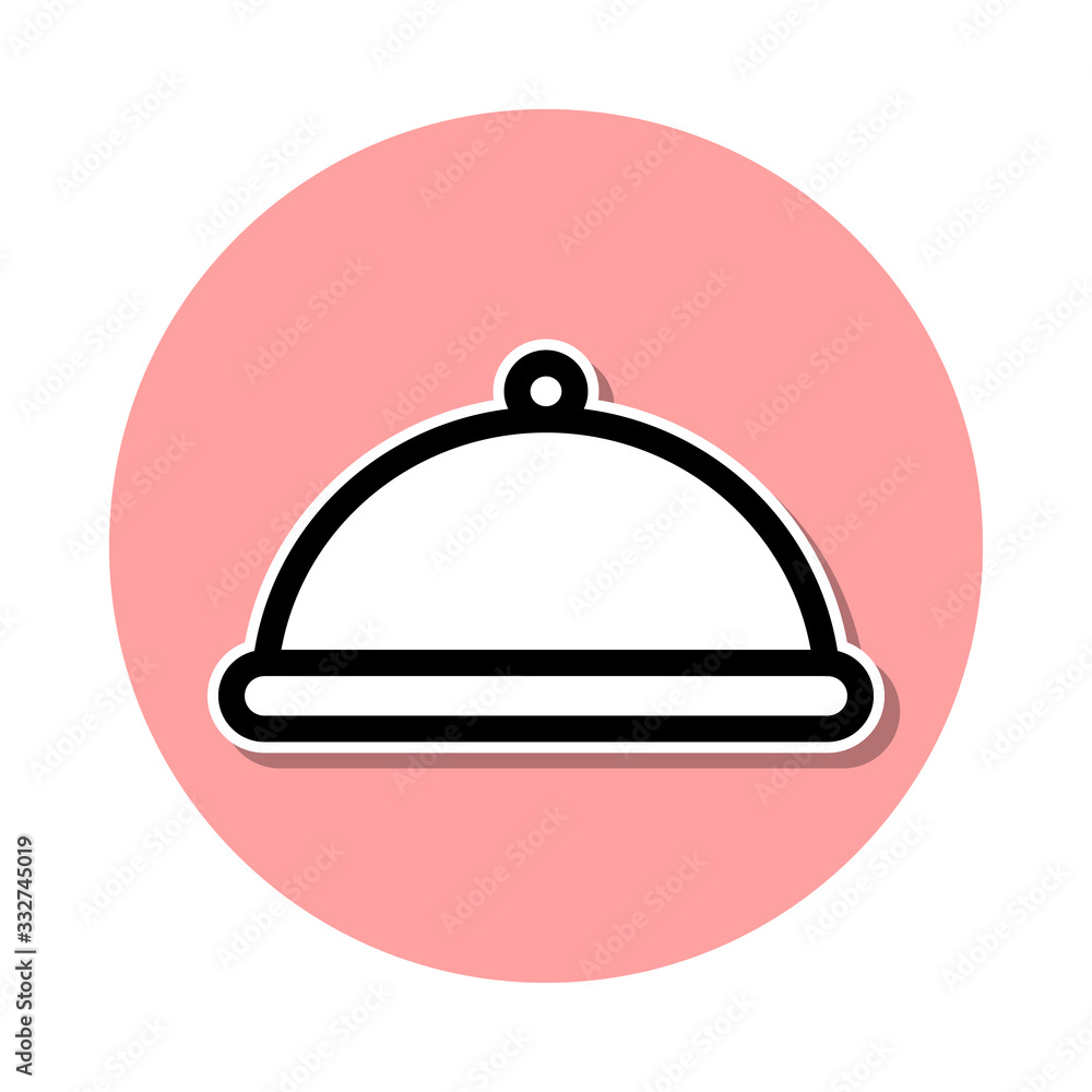 tray in the hotel sticker icon. Simple thin line, outline vector of web icons for ui and ux, website or mobile application tray in the hotel sticker icon. Simple thin line, outline vector of web icons for ui and ux, website or mobile application