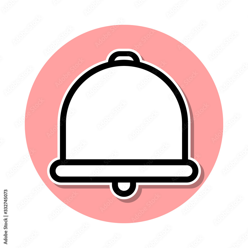 bell sticker icon. Simple thin line, outline vector of web icons for ui and ux, website or mobile application bell sticker icon. Simple thin line, outline vector of web icons for ui and ux, website or mobile application