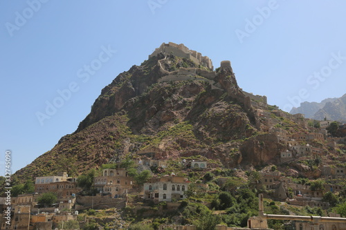The historical castle (Alqahera), which is one of the most important historical landmarks in Taiz City , Yemen