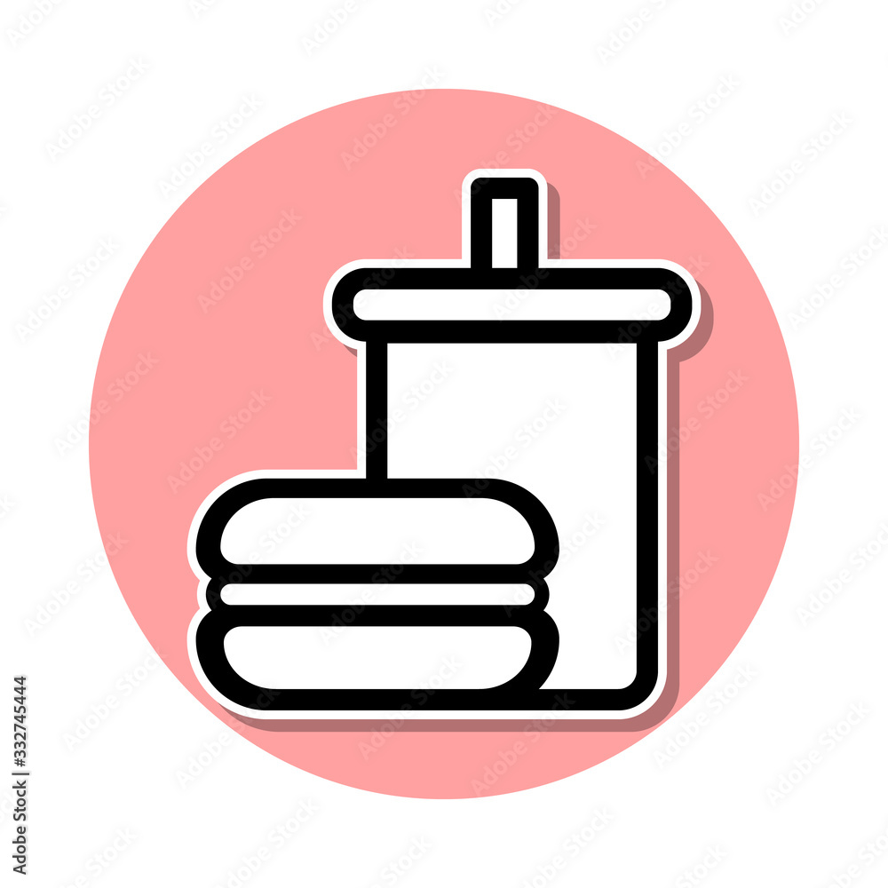 fast food sticker icon. Simple thin line, outline vector of web icons for ui and ux, website or mobile application fast food sticker icon. Simple thin line, outline vector of web icons for ui and ux, website or mobile application