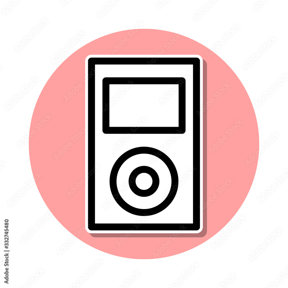 music player sticker icon. Simple thin line, outline vector of web icons for ui and ux, website or mobile application music player sticker icon. Simple thin line, outline vector of web icons for ui and ux, website or mobile application