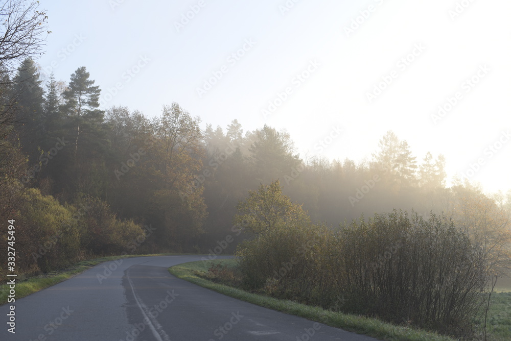 Fototapeta premium Bieszczady Mountain park with top view in high sun