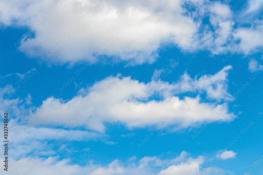 Blue sky with white clouds in sunny weather_