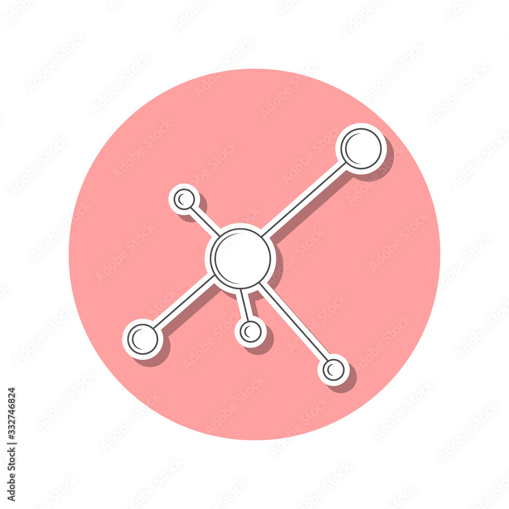 molecules sticker icon. Simple thin line, outline vector of web icons for ui and ux, website or mobile application molecules sticker icon. Simple thin line, outline vector of web icons for ui and ux, website or mobile application