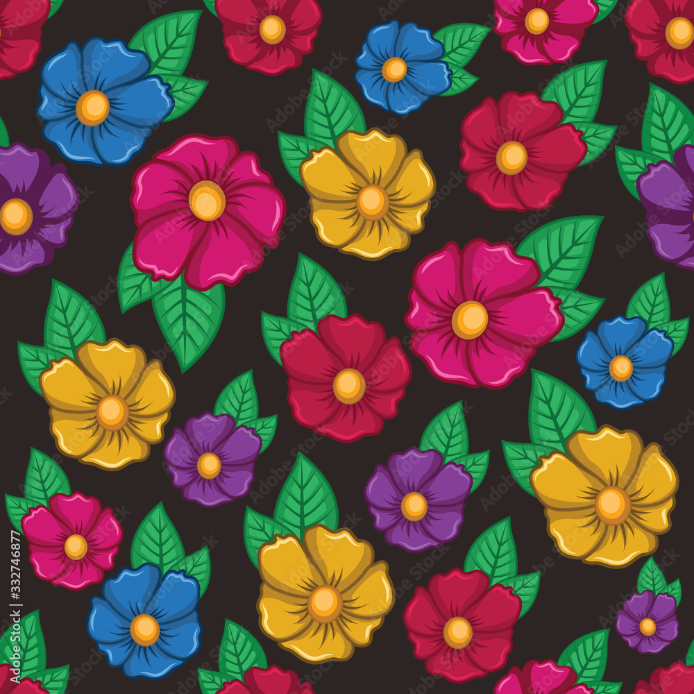 Colorful flower seamless background pattern