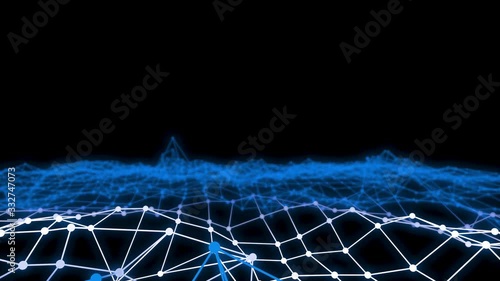 Abstract space with connected structure. Concept Digital Technology, 3D render