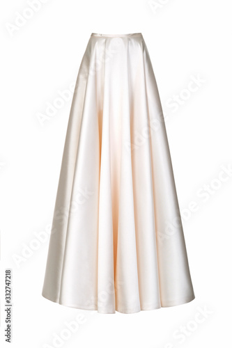  White long skirt isolated on white background