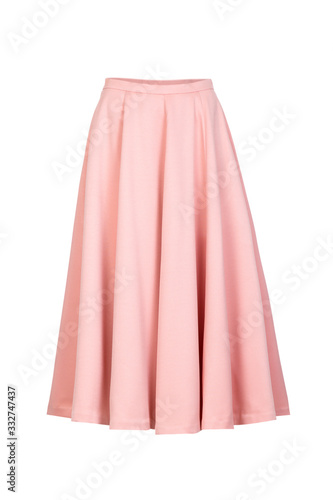 Canvas Print Pink  classic midi skirt isolated on white background