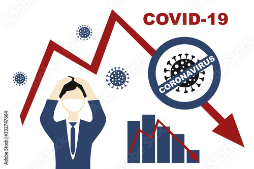 Business collapse, economic downturn  due to the coronovirus pandemic. Businessmen holding on to their heads.  Coronavirus concept Novel coronavirus 2019-nCoV, covid-19
