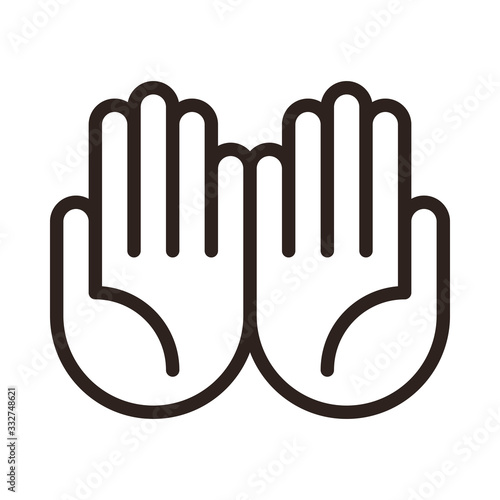 Muslim prayer. Hands with palms up for praying