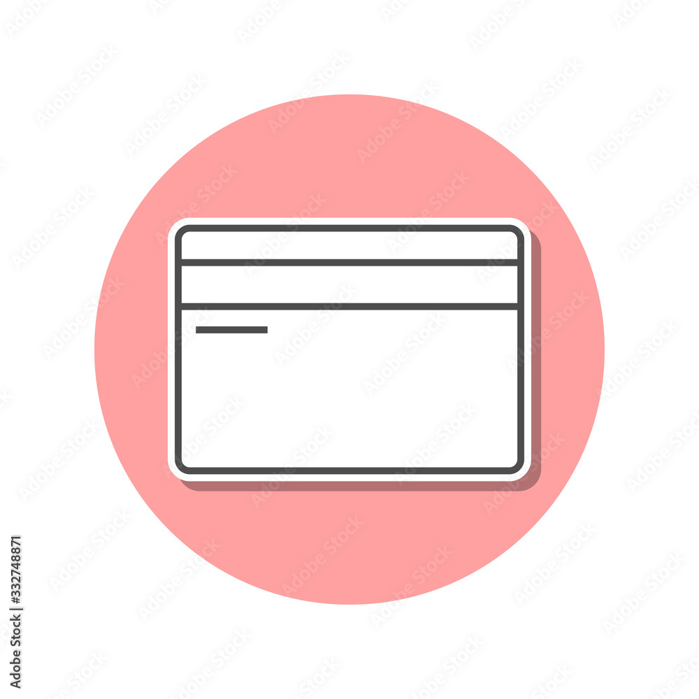 a plastic card sticker icon. Simple thin line, outline vector of web icons for ui and ux, website or mobile application a plastic card sticker icon. Simple thin line, outline vector of web icons for ui and ux, website or mobile application