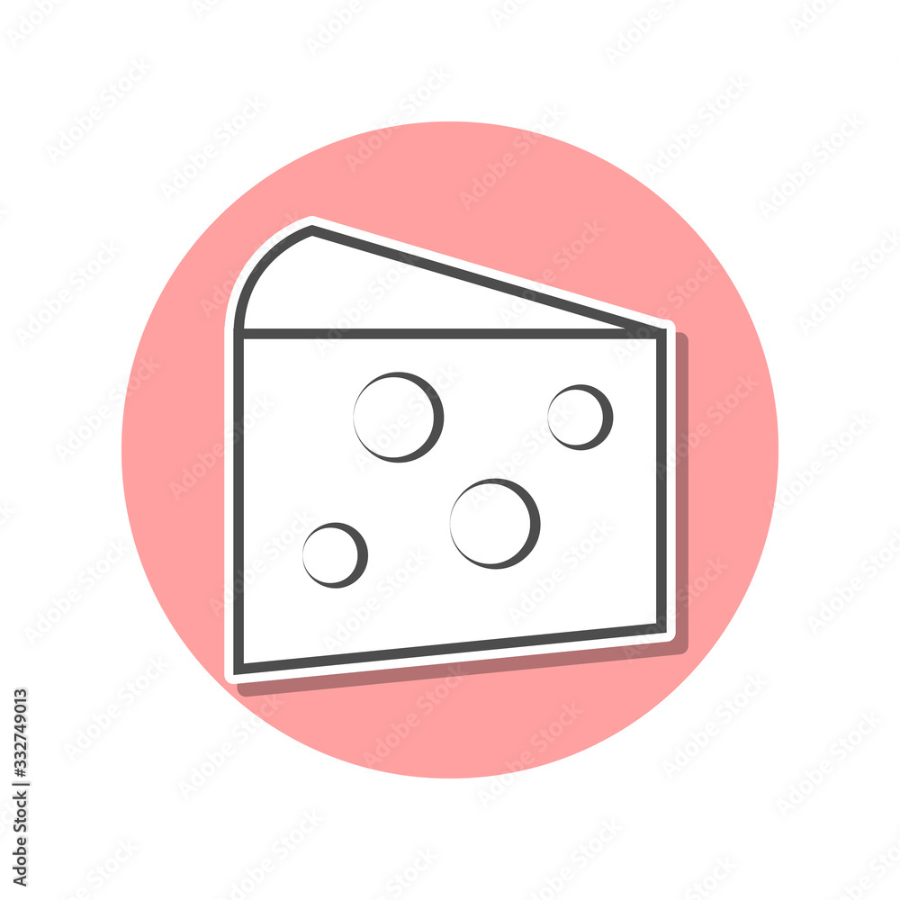cheese sticker icon. Simple thin line, outline vector of web icons for ui and ux, website or mobile application
