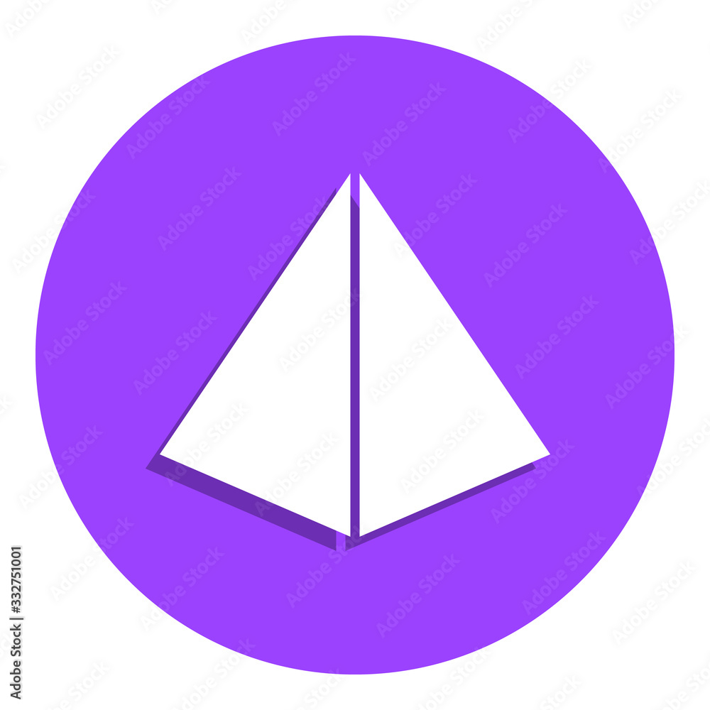 Pyramid badge icon. Simple glyph, flat vector of web icons for ui and ux, website or mobile application Pyramid badge icon. Simple glyph, flat vector of web icons for ui and ux, website or mobile application