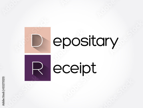 DR - Depositary Receipt acronym, business concept background