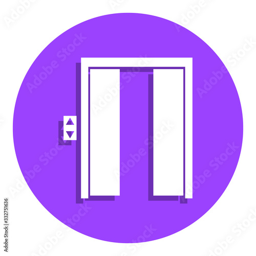 elevator badge icon. Simple glyph, flat vector of web icons for ui and ux, website or mobile application photo