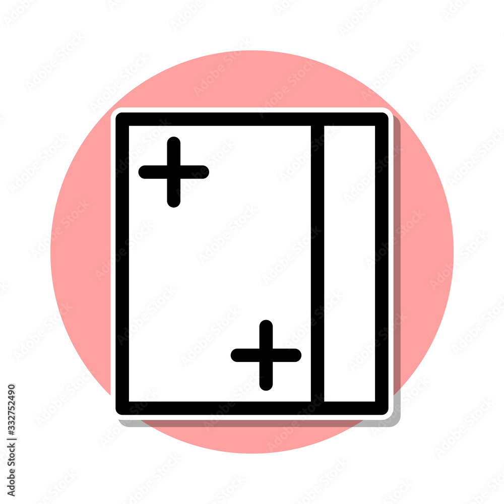 Obraz premium Window sticker icon. Simple thin line, outline vector of web icons for ui and ux, website or mobile application