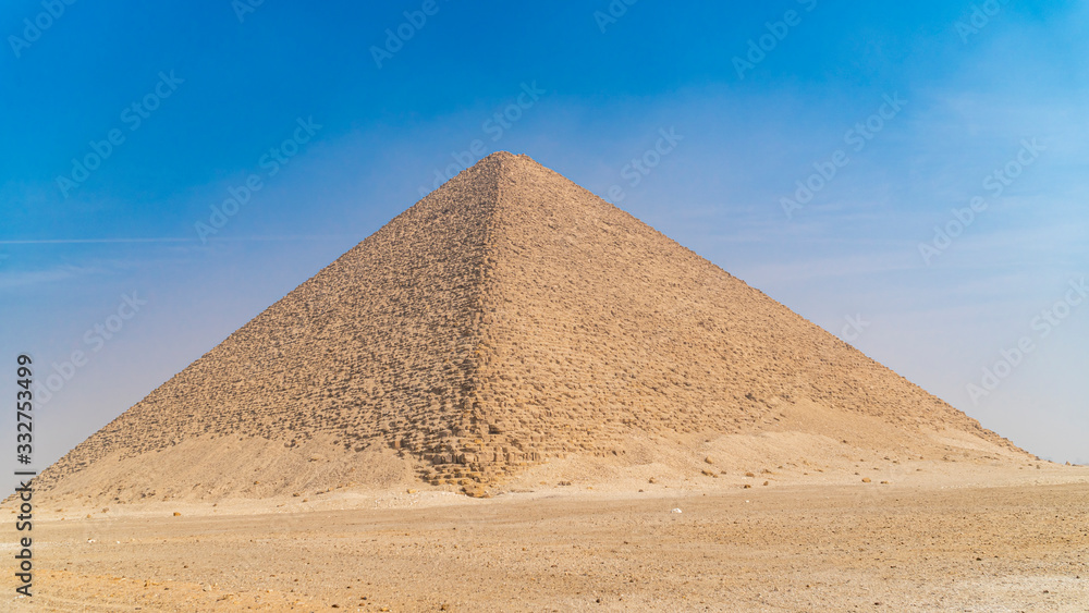Red Pyramid. The Red Pyramid, also called the North Pyramid, is the largest of the three major pyramids located at the Dahshur necropolis in Cairo, Egypt. Red Pyramid. The Red Pyramid, also called the North Pyramid, is the largest of the three major pyramids located at the Dahshur necropolis in Cairo, Egypt.
