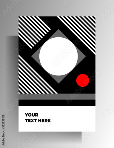 Cover template design. Geometric strict pattern. Vector 10 EPS.