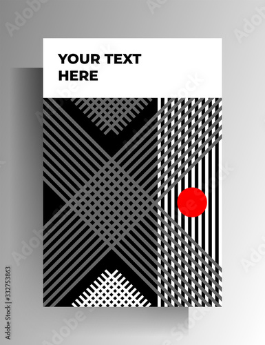 Cover template design. Geometric strict pattern. Vector 10 EPS.