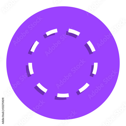 circle dash badge icon. Simple glyph, flat vector of web icons for ui and ux, website or mobile application