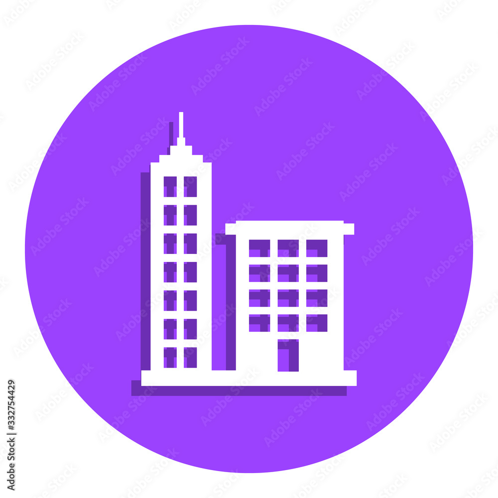 buildings badge icon. Simple glyph, flat vector of web icons for ui and ux, website or mobile application