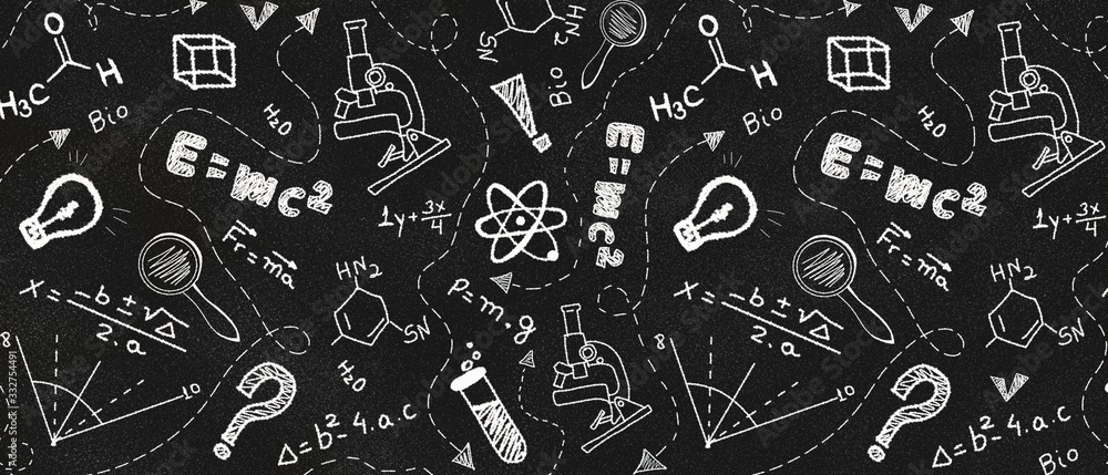 Dark blackboard with white school supplies doodles. Back to school concept. Dark blackboard with white school supplies doodles. Back to school concept.
