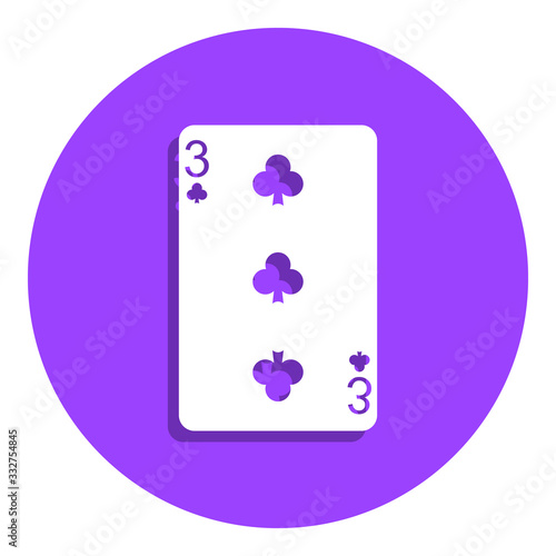 Clubs cards three badge icon. Simple glyph, flat vector of web icons for ui and ux, website or mobile application
