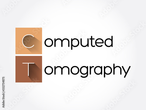 CT - Computed Tomography acronym, medical concept background