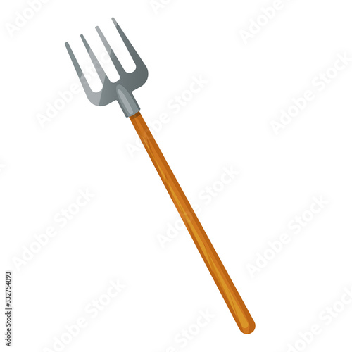 A pitchfork isolated on a colorless background. A hayfork,a prong