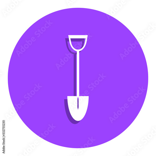 Shovel badge icon. Simple glyph, flat vector of web icons for ui and ux, website or mobile application
