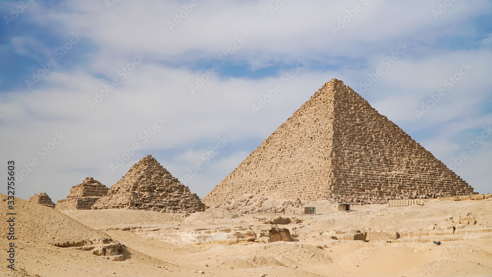 The Great Pyramids In Giza Valley and sphinx, Cairo, Egypt The Great Pyramids In Giza Valley and sphinx, Cairo, Egypt