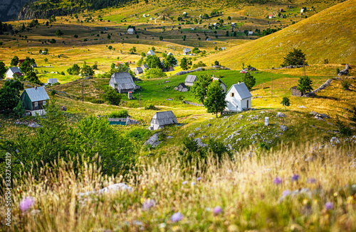 Nice village with wooden ho...