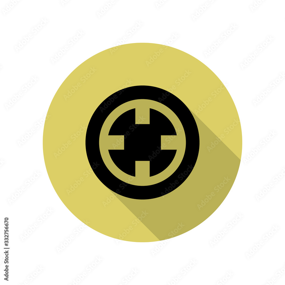 Chinese coin long shadow icon. Simple glyph, flat vector of web icons for ui and ux, website or mobile application Chinese coin long shadow icon. Simple glyph, flat vector of web icons for ui and ux, website or mobile application