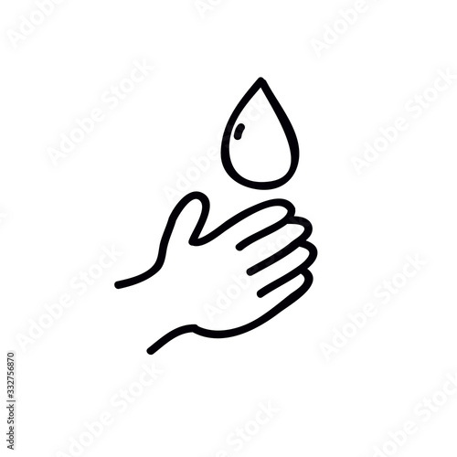hand washing doodle icon, vector illustration