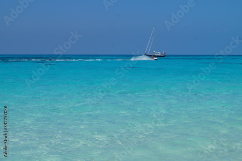 yacht in the sea in bahamas