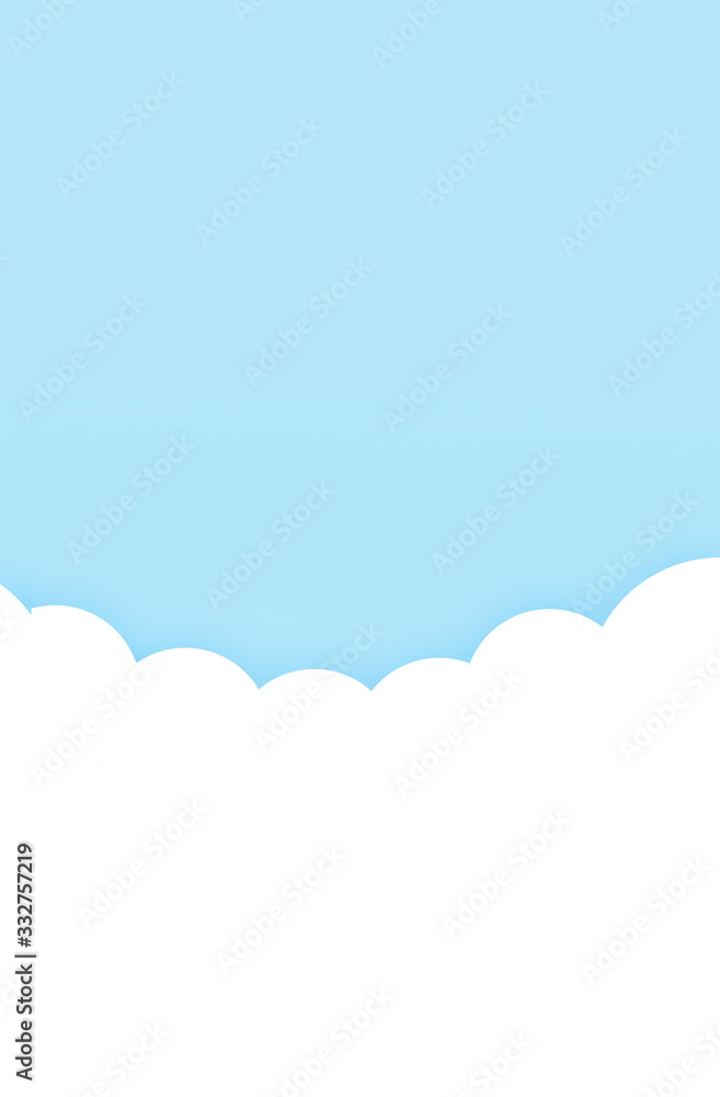 Cute Blue Sky with Clouds Illustration