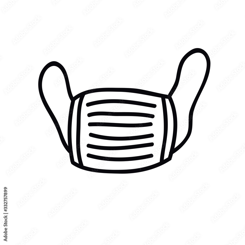 medical mask doodle icon, vector illustration medical mask doodle icon, vector illustration