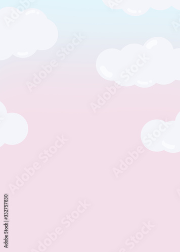 Cute sky with clouds Illustration Blue and Purple Gradient