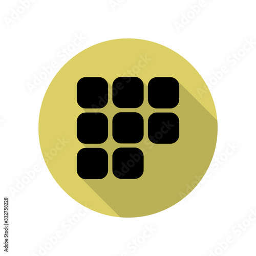 ATM button long shadow icon. Simple glyph, flat vector of web icons for ui and ux, website or mobile application