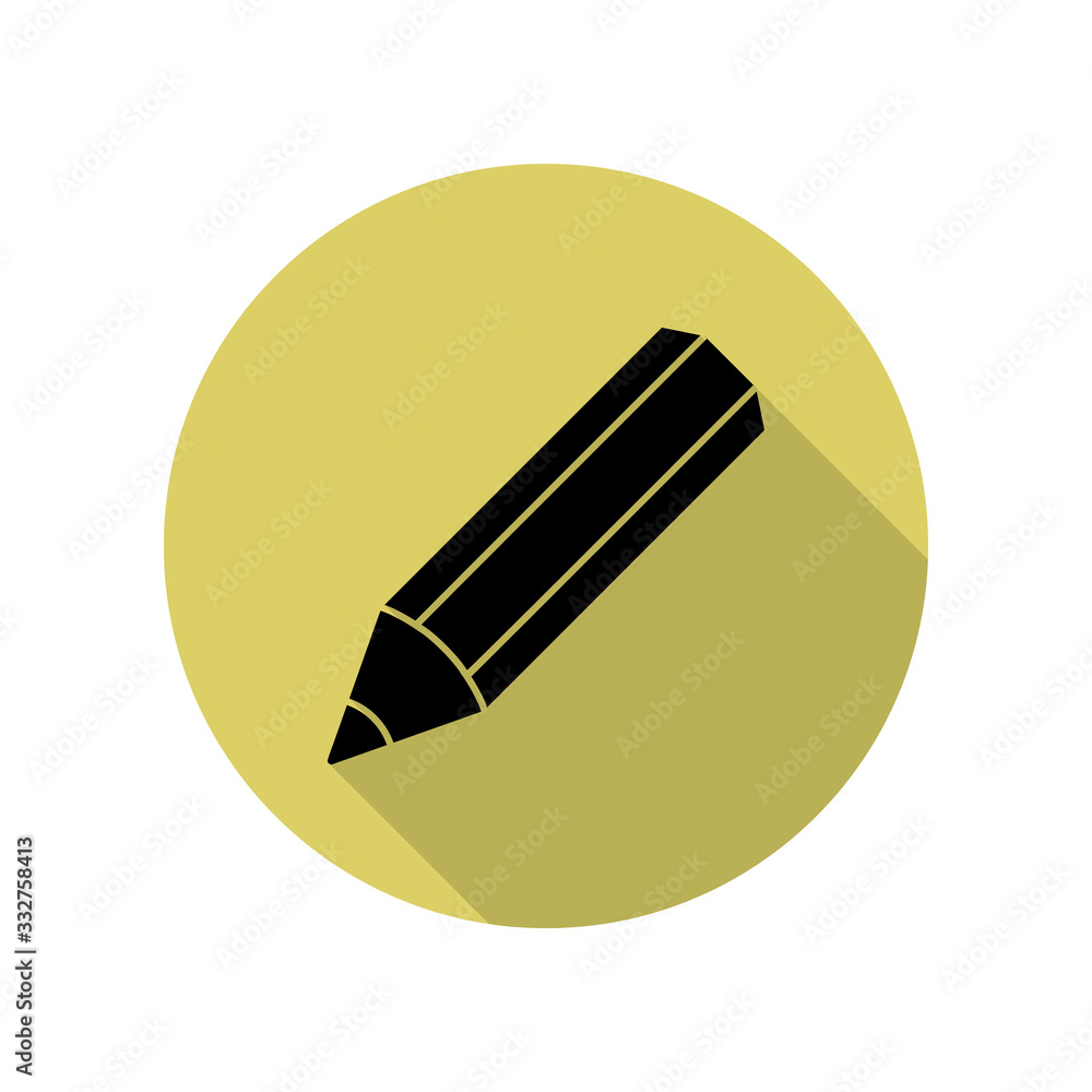 pencil long shadow icon. Simple glyph, flat vector of web icons for ui and ux, website or mobile application pencil long shadow icon. Simple glyph, flat vector of web icons for ui and ux, website or mobile application